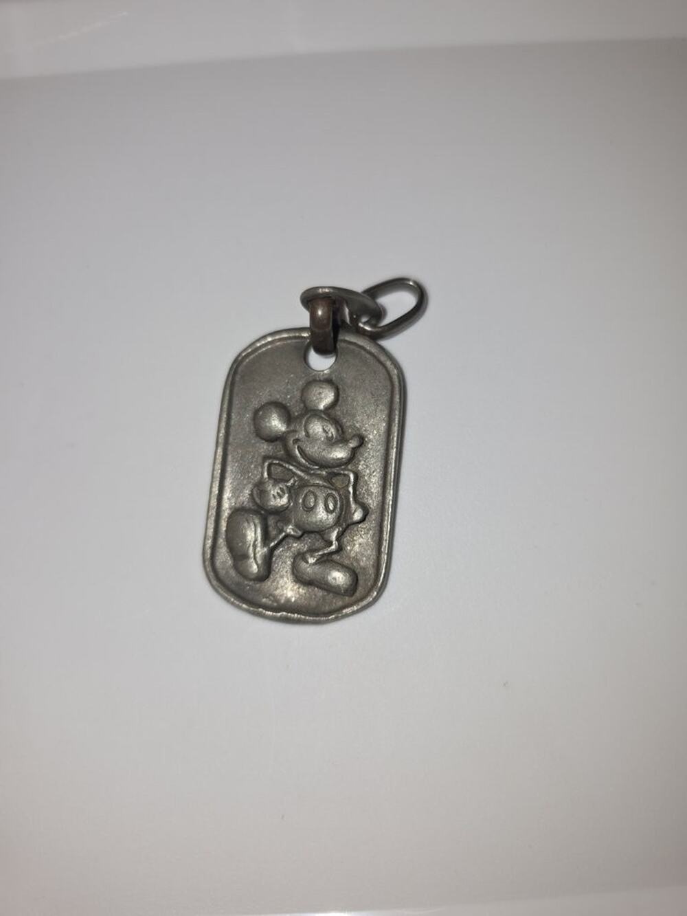 Vintage Mickey Mouse Metal Dog Tag Pendant